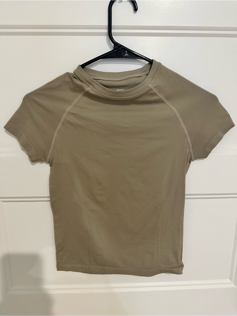 Sweat Society Athletic Women’s Short Sleeve Crewneck Top in tan